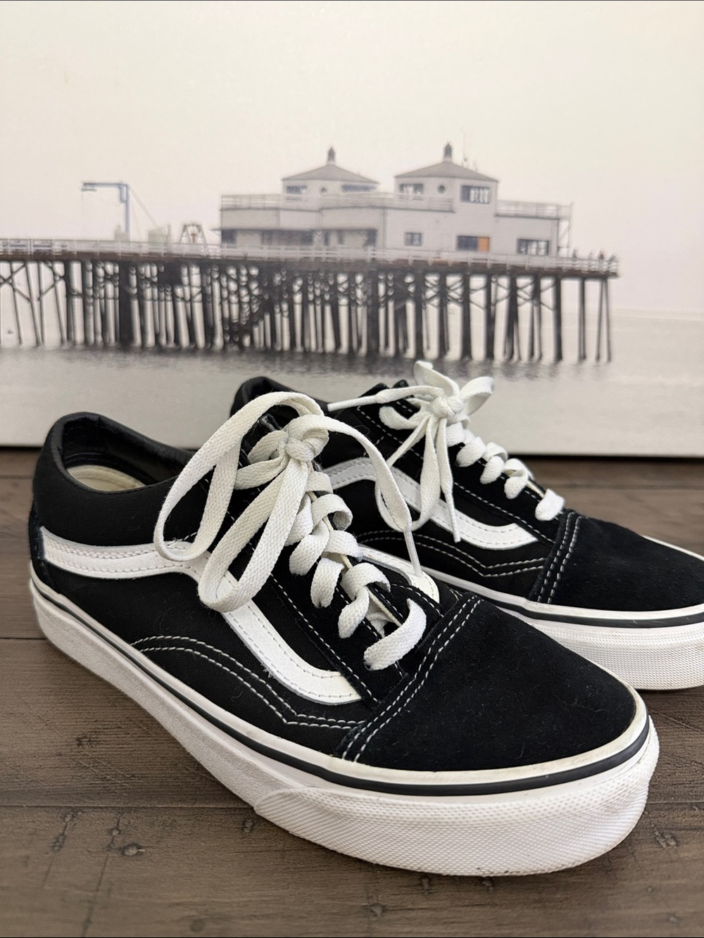 Vans Old Skool Low-Top Sneakers in Black and White